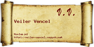 Veiler Vencel névjegykártya